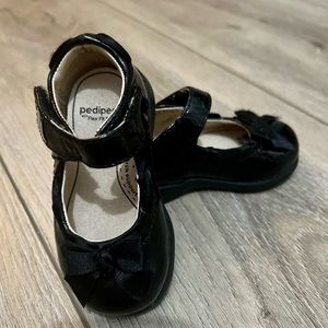 Pediped Black Patent Leather kids shoe